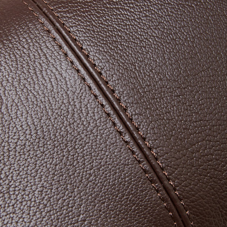 Women's Full-Grain Vegetable-Tanned Leather Tote Bag with Side Pockets