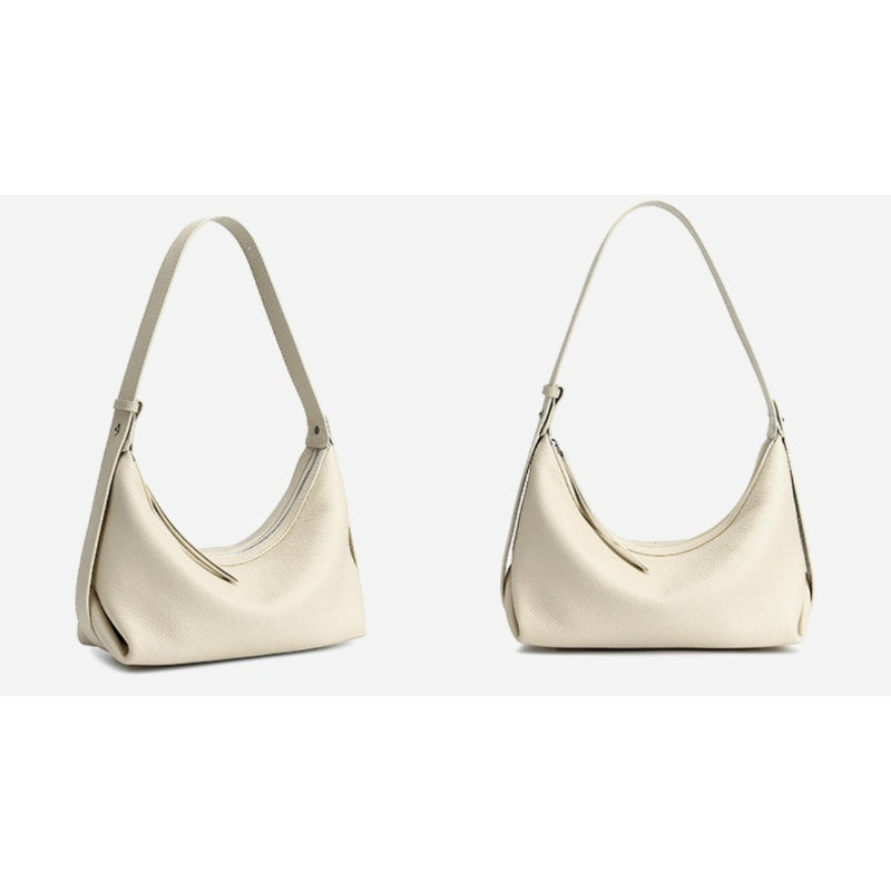 Women's Pebbled Cowhide Slouchy Hobo Bag with Hidden Strap