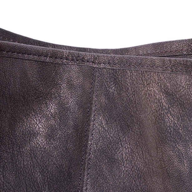 Women's Full-Grain Cowhide Slouchy Shoulder Bag with Side Pockets