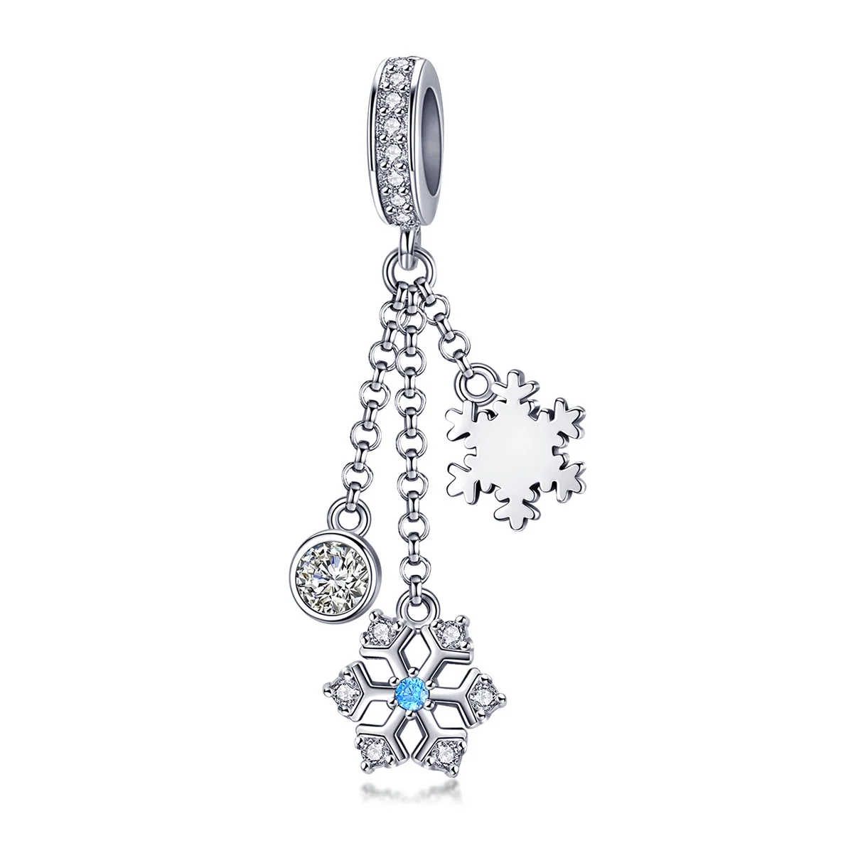“Snowflake Collection” S925 Sterling Silver Winter Charm Bead
