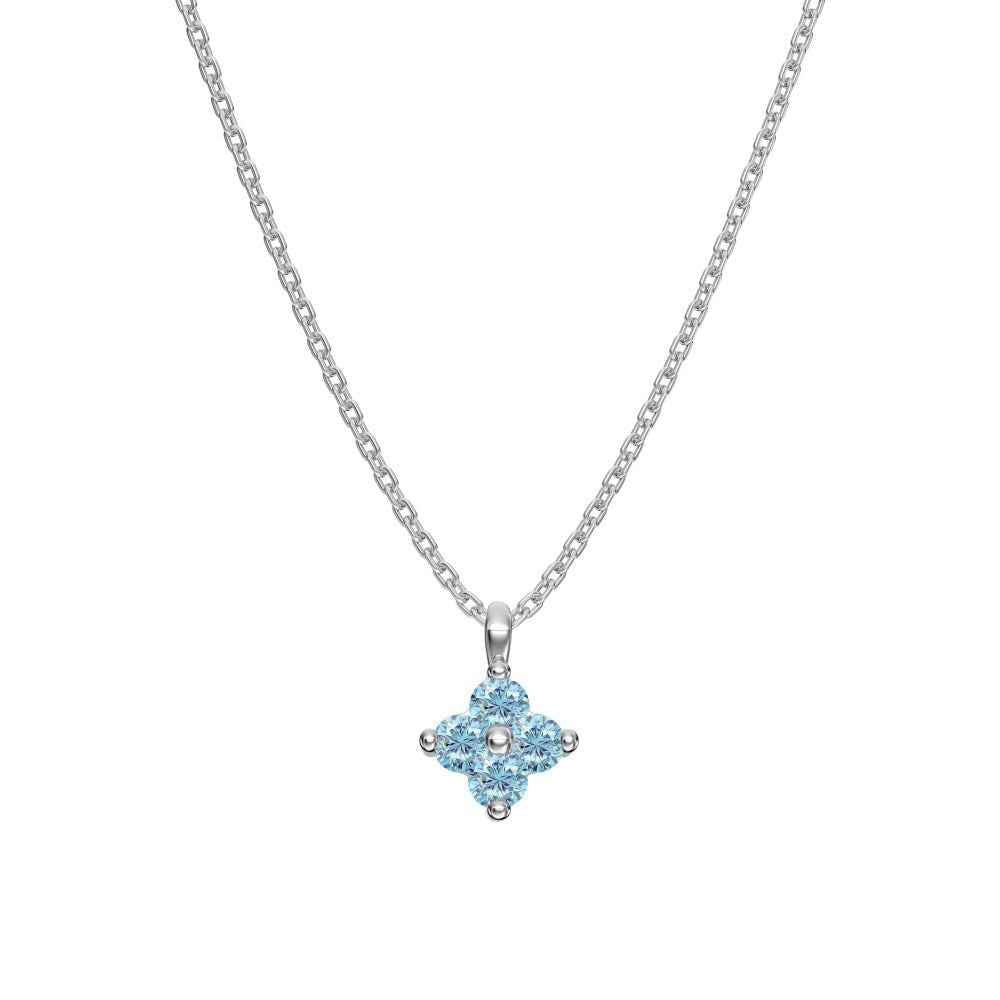 925 Sterling Silver Birthstone Clover Four Leaf Pendant Necklace Platinum Vermeil 12 Colors