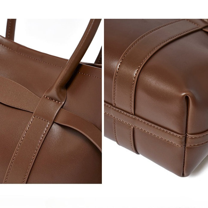 Women's Top-Grain Cowhide Convertible Tote with Inner Pouch