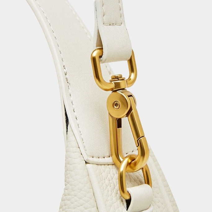 Women's Pebbled Cowhide Crescent Hobo Bag with Convertible Strap