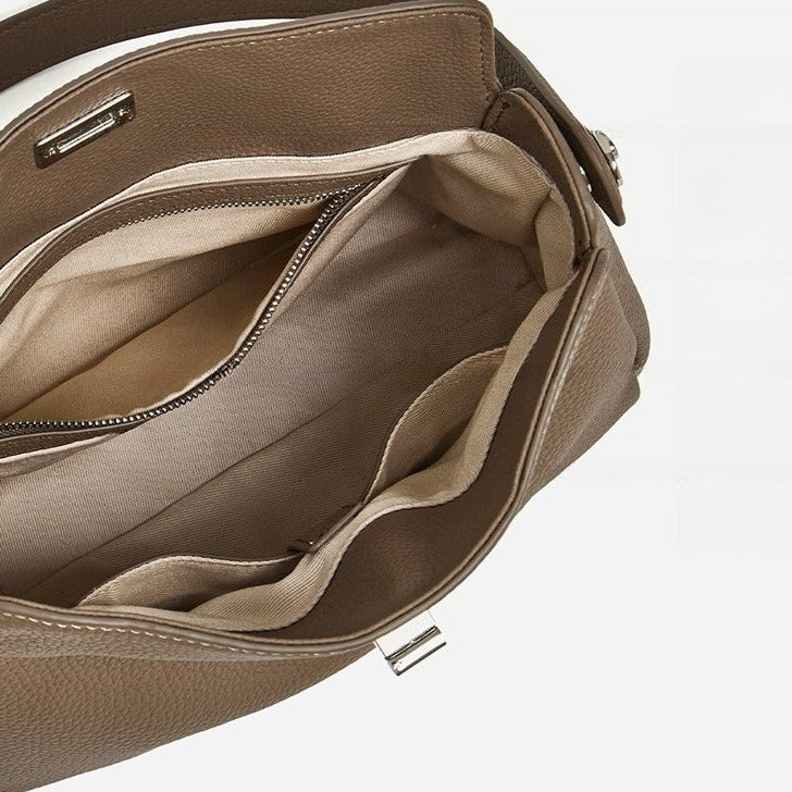 Women's Lychee-Grain Cowhide Convertible Hobo Bag