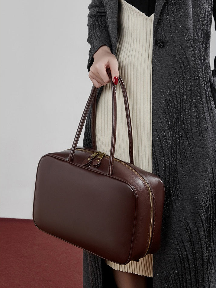 Women's Smooth Full-Grain Cowhide Boxy Work Bag