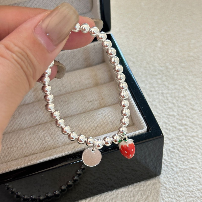 “Rainbow Smile” S925 Sterling Silver Rainbow Smile Beaded Bracelet