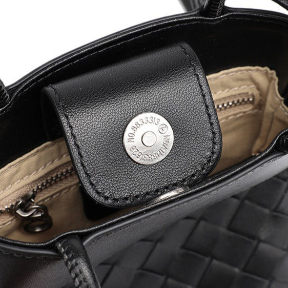 Women's Woven Lambskin Mini Tote with Adjustable Strap