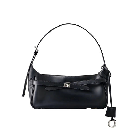 Women's Waxed Calfskin Vintage Crossbody Baguette Bag