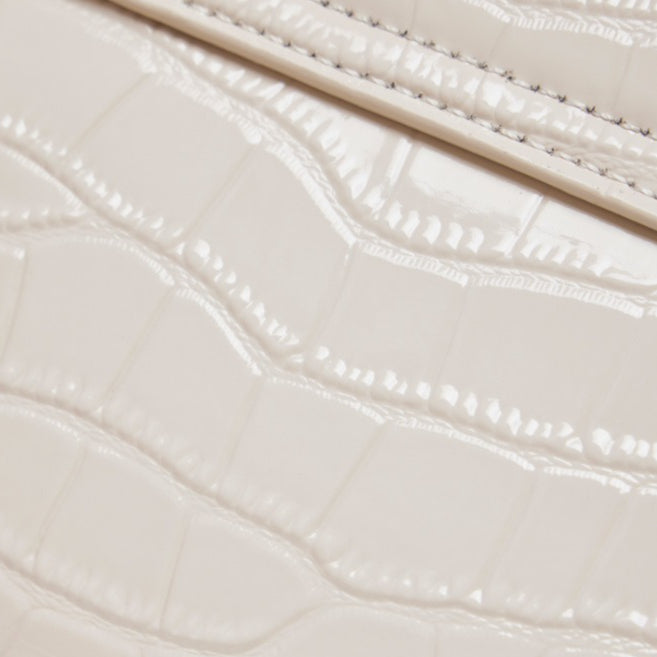 Women's Croc-Embossed Cowhide Structured Top-Handle Bag