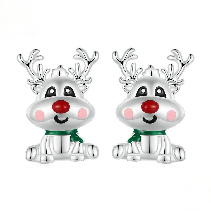 “Holiday Whimsy” S925 Sterling Silver Christmas Stud Earrings
