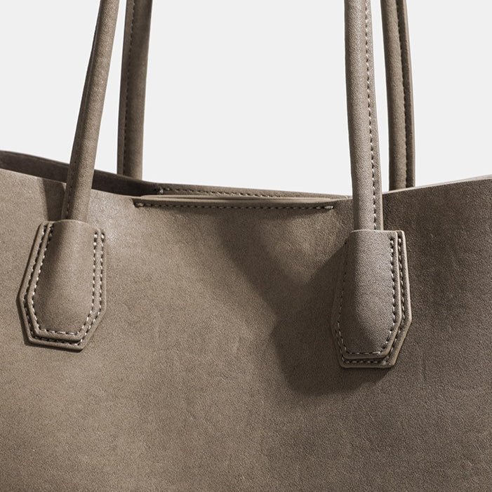 Women's Soft Cowhide Double-Compartment Slouch Tote