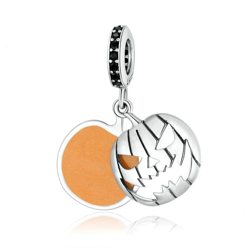 “Pumpkin Grin” S925 Sterling Silver Halloween Pumpkin Pendant