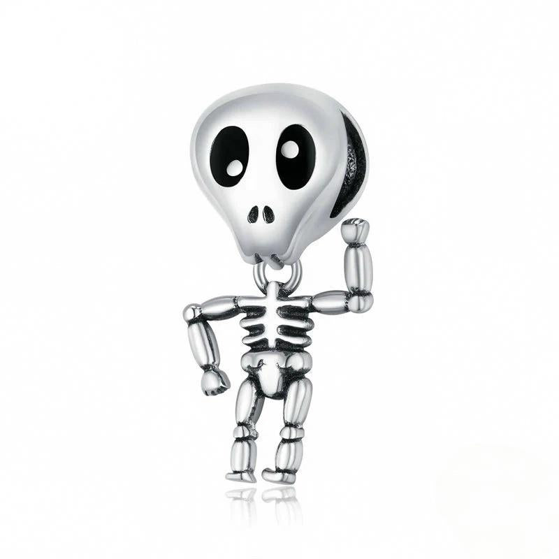 “Skeleton Charm” S925 Sterling Silver Halloween Skeleton Bead