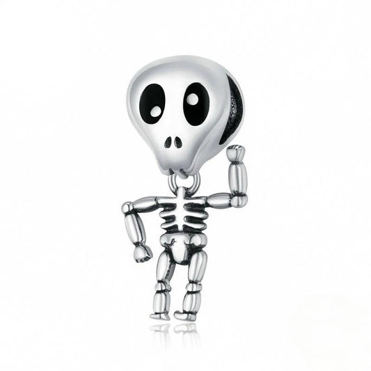 “Skeleton Charm” S925 Sterling Silver Halloween Skeleton Bead