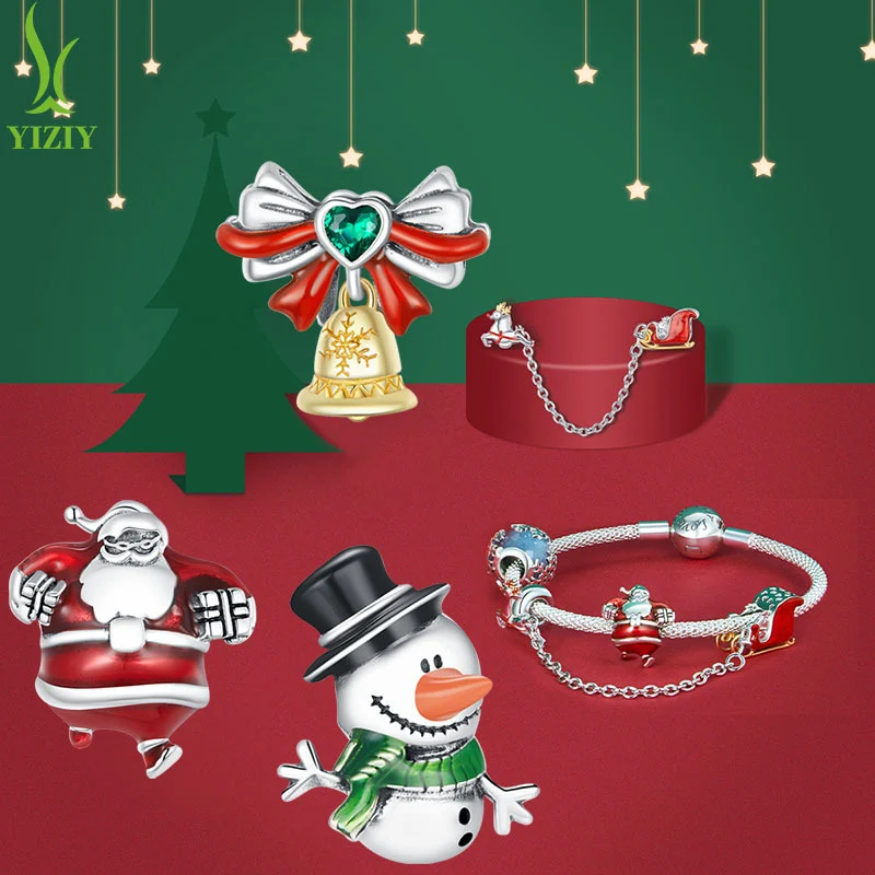 “Christmas Joy” S925 Sterling Silver Christmas Loose Charm Bead