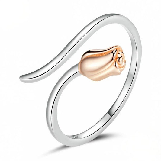“Rose Bloom” S925 Sterling Silver Open Ring