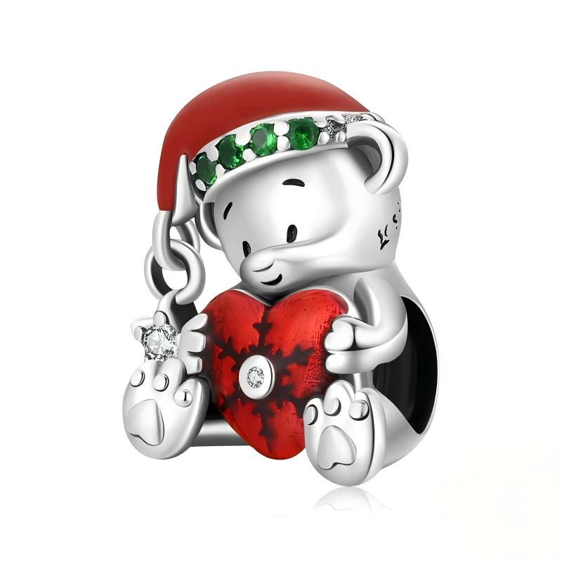 “Christmas Teddy” S925 Sterling Silver Christmas Bear Charm Bead