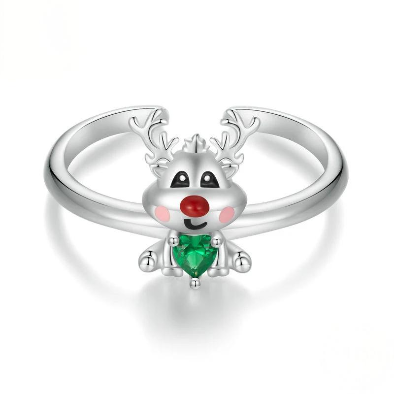 “Rudolph Noel” S925 Sterling Silver Open Reindeer Ring