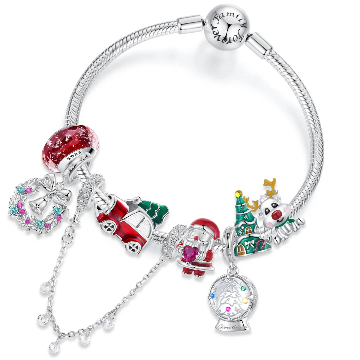 “Christmas Crystal” S925 Sterling Silver Christmas DIY Charm Bead