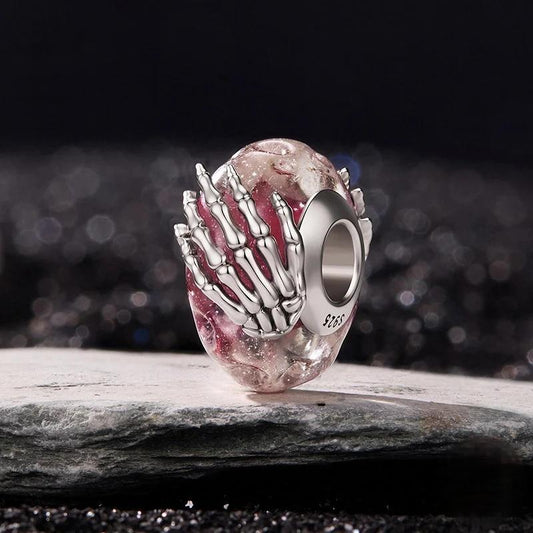 “Skull Night” S925 Silver & Glass Halloween Skull Bead