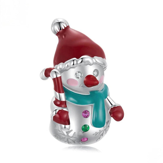 “Frosty Cheer” S925 Sterling Silver Christmas Snowman Charm Bead