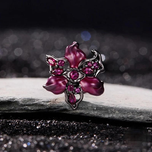 “Demon Bloom” S925 Sterling Silver Gothic Evil Eye Flower Bead