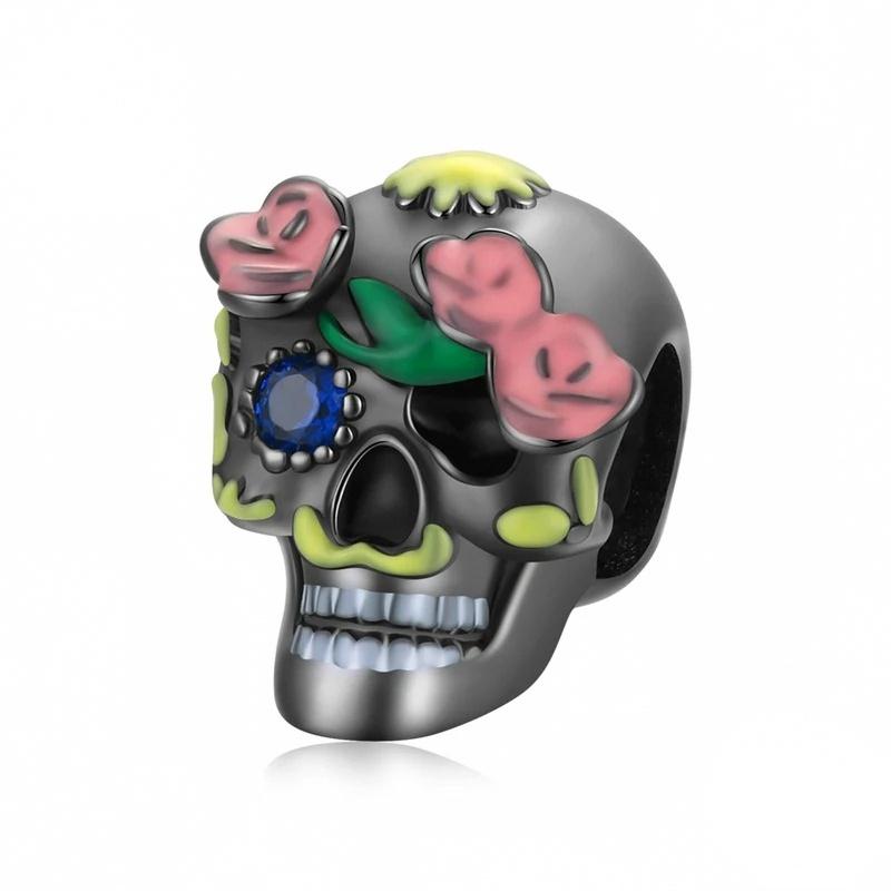 “Rose Skull” S925 Sterling Silver Gothic Halloween Bead