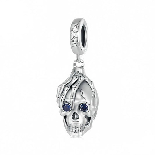 “Skull Noir” S925 Sterling Silver Halloween Pendant Bead