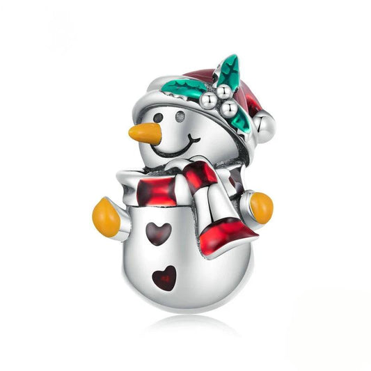 “Snowman Cheer” S925 Sterling Silver Christmas Snowman Charm Bead
