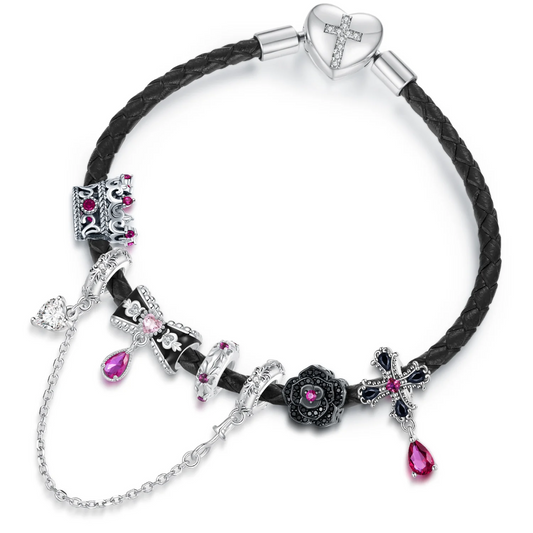 “Gothic Harvest” S925 Sterling Silver Halloween Bead Bracelet Set