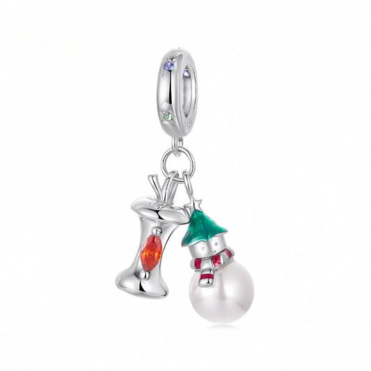 “Snowy Keepsake” S925 Sterling Silver Christmas Snowman Charm Bead
