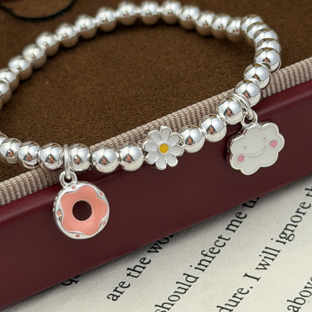 “Rainbow Smile” S925 Sterling Silver Rainbow Smile Beaded Bracelet