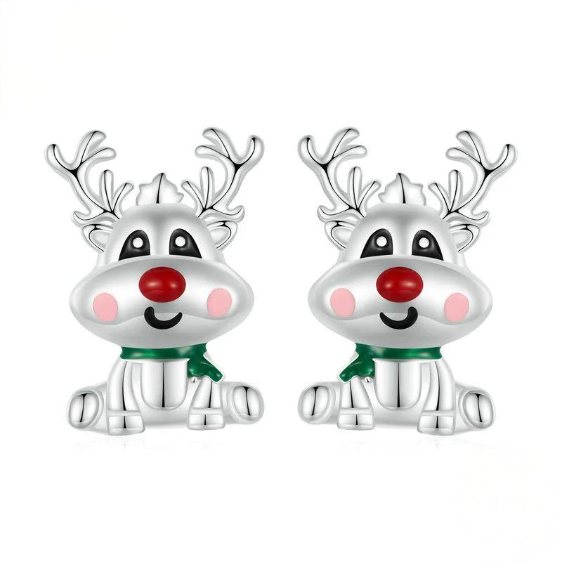 “Reindeer Noel” S925 Sterling Silver Reindeer Stud Earrings