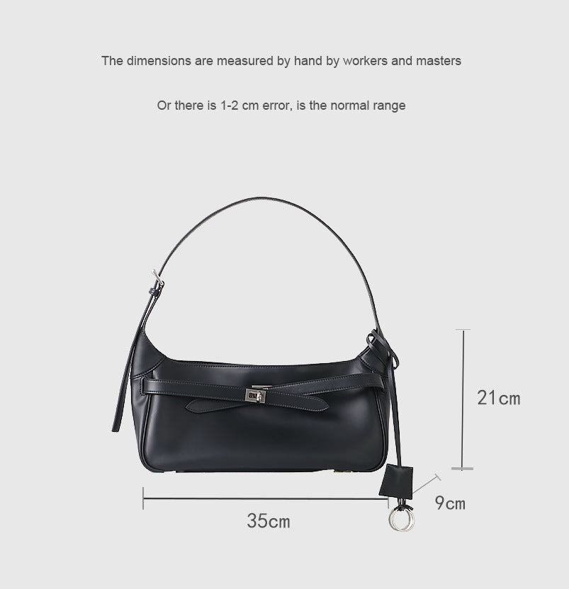 Women's Waxed Calfskin Vintage Crossbody Baguette Bag