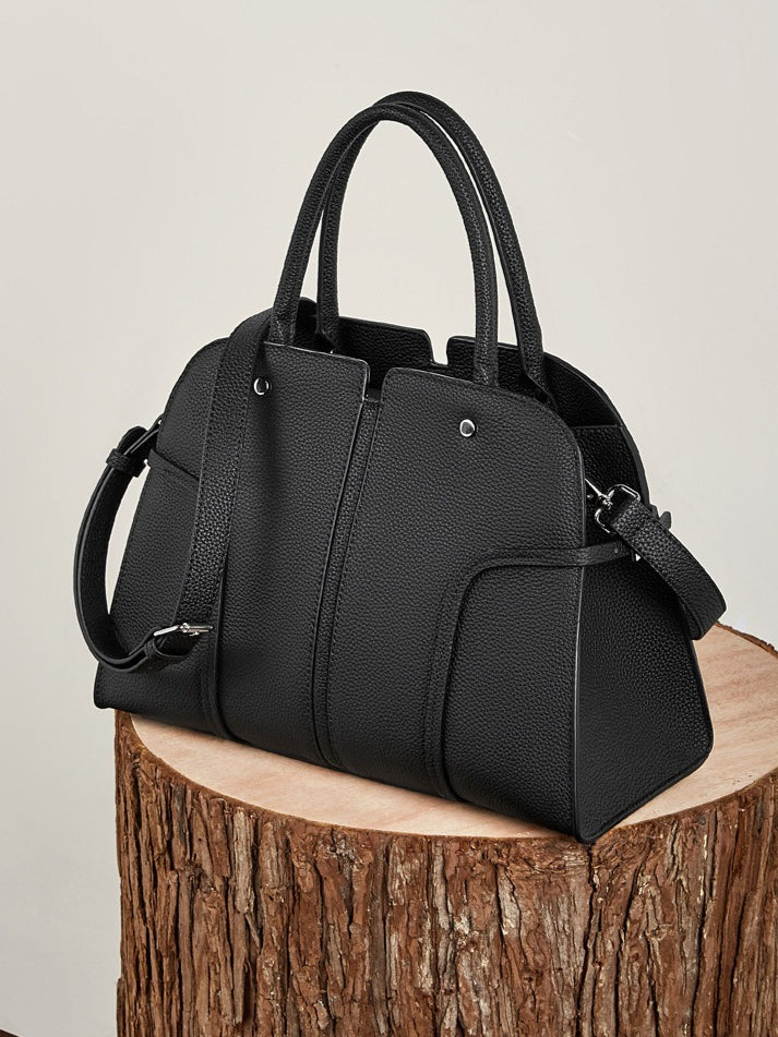 Women's Pebbled Cowhide Paneled Doctor-Style Work Bag