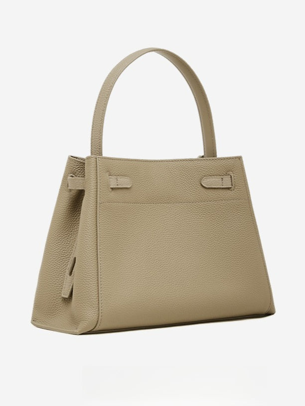 Women's Pebbled Cowhide Bucket Tote with Dual Straps