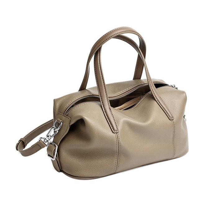 Women's Pebbled Cowhide Pillow Clutch Bag with Adjustable Strap