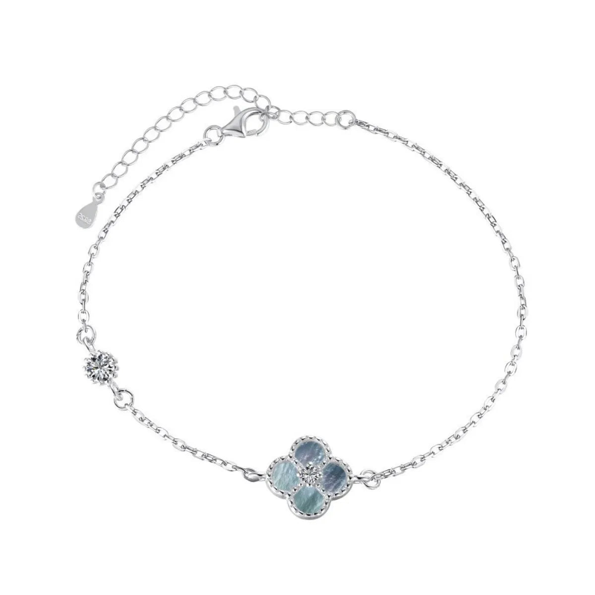 Mother of Pearl Clover Jewelry Set 925 Sterling Silver Necklace Bracelet Earrings