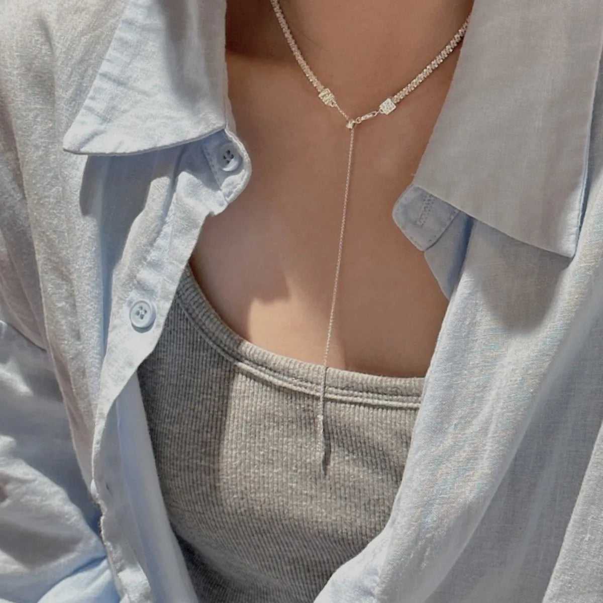 Gleam Slide S925 Sterling Silver Adjustable Necklace – Minimal & Elegant