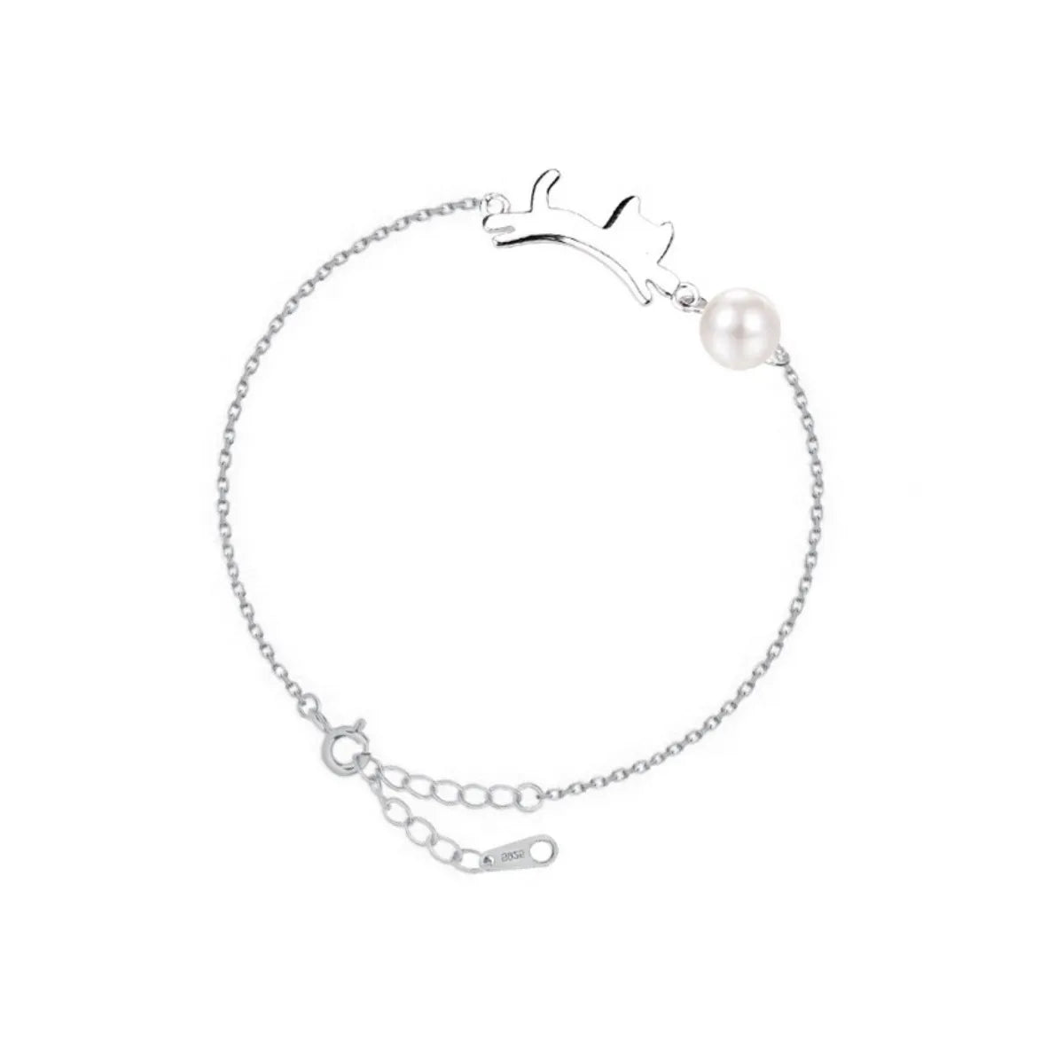 925 Sterling Silver Cat Bracelet Playful Kitty Cute & Elegant