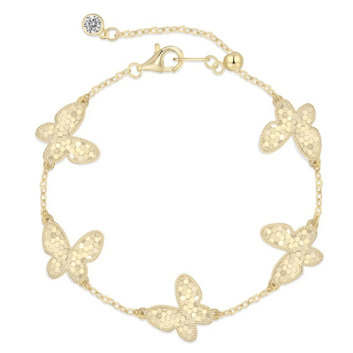 925 Sterling Silver Butterfly Bracelet Dual-Faced Adjustable Elegant