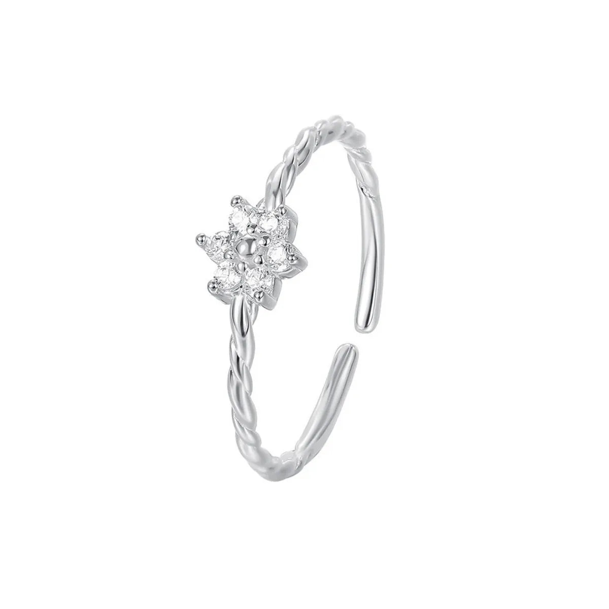 925 Sterling Silver Snowflake Knot Ring Adjustable Cool Chic Jewelry