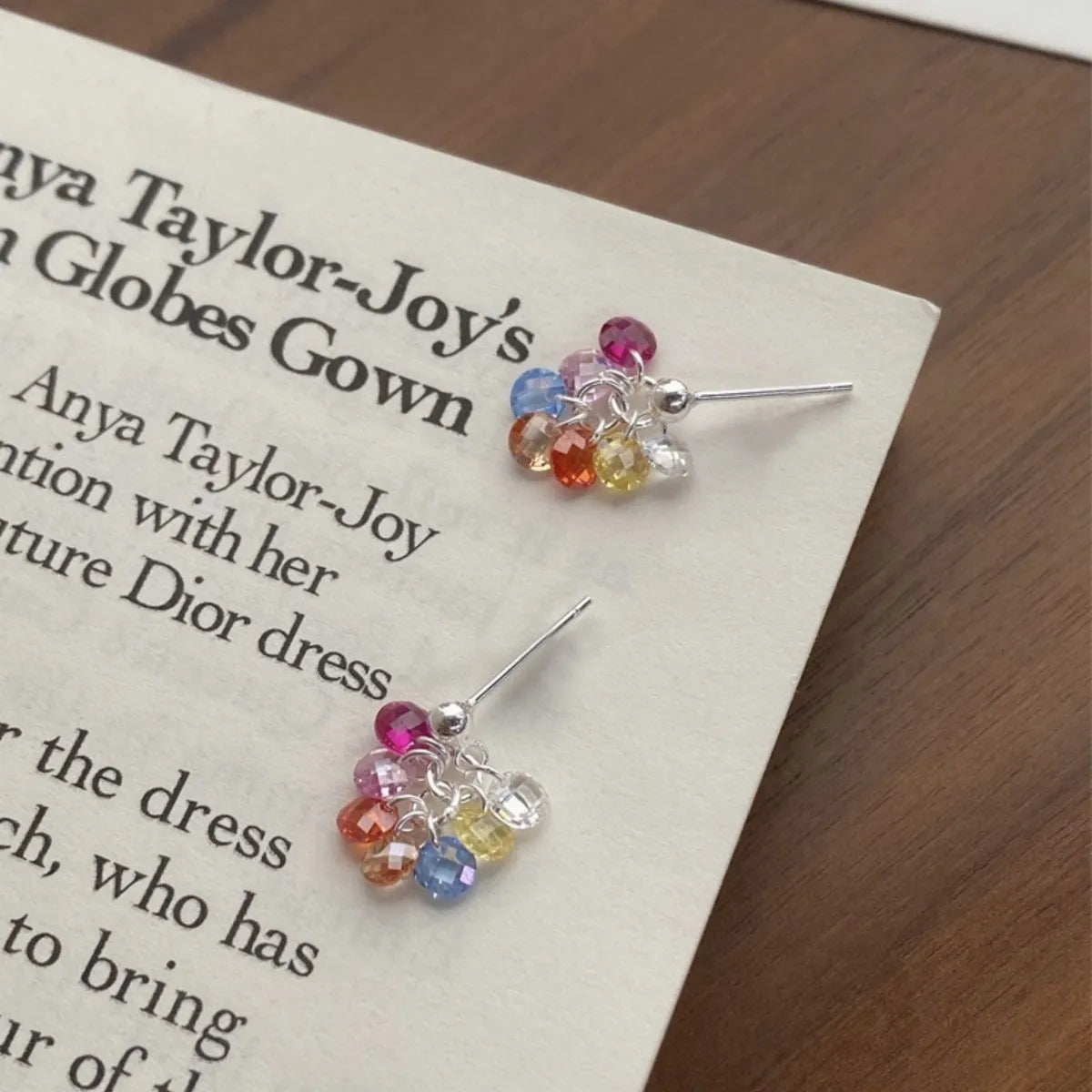 925 Sterling Silver Multicolor Cubic Zirconia Earrings – Colorful Sparkle Jewelry