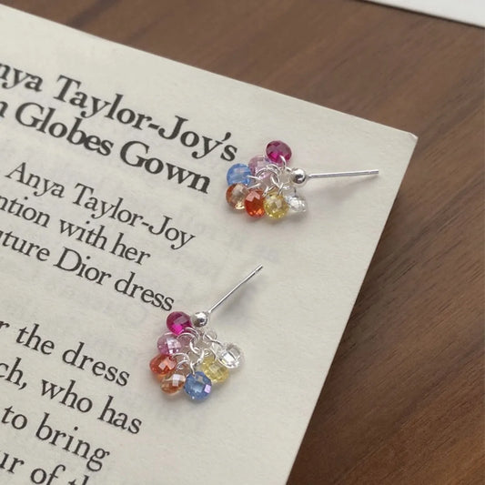 925 Sterling Silver Multicolor Cubic Zirconia Earrings – Colorful Sparkle Jewelry