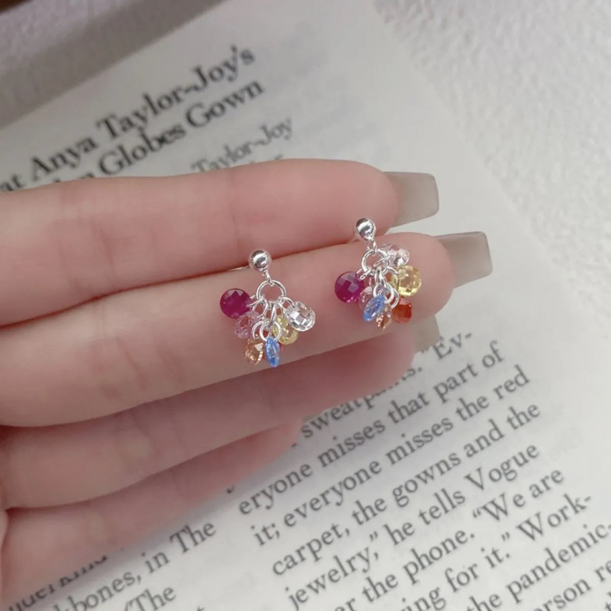 925 Sterling Silver Multicolor Cubic Zirconia Earrings – Colorful Sparkle Jewelry
