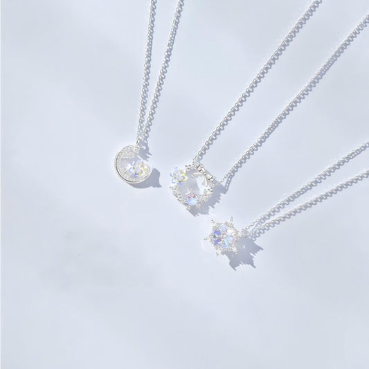 925 Sterling Silver Snowflake Pendant Necklace Winter Jewelry