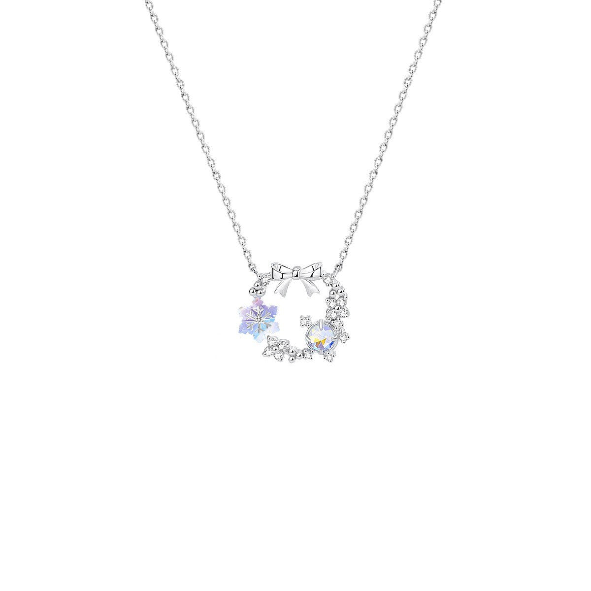 925 Sterling Silver Snowflake Pendant Necklace Winter Jewelry
