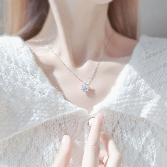 925 Sterling Silver Snowflake Pendant Necklace Winter Jewelry
