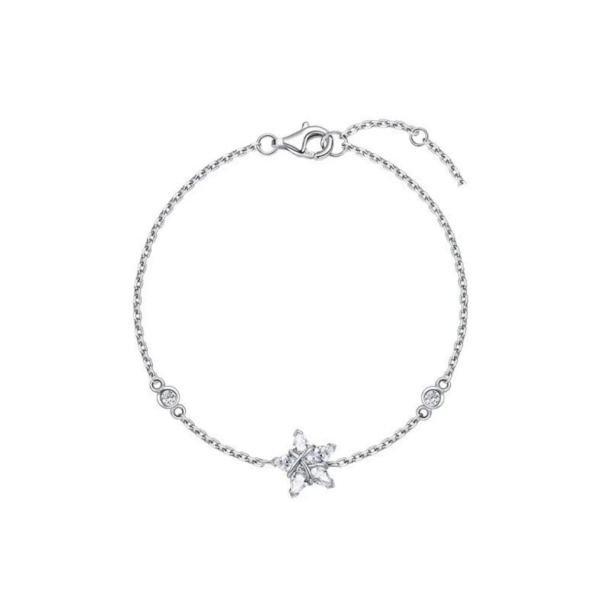 925 Sterling Silver Wishing Star Jewelry Set Necklace Earrings Bracelet