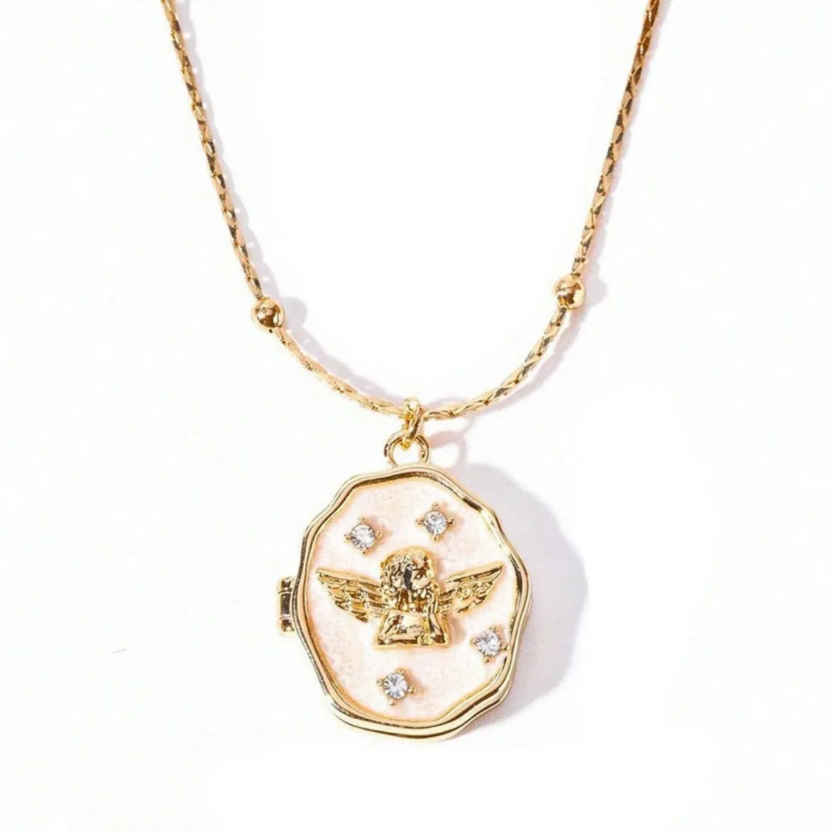 18K Gold Plated Photo Locket Necklace Customizable Vintage Pendant